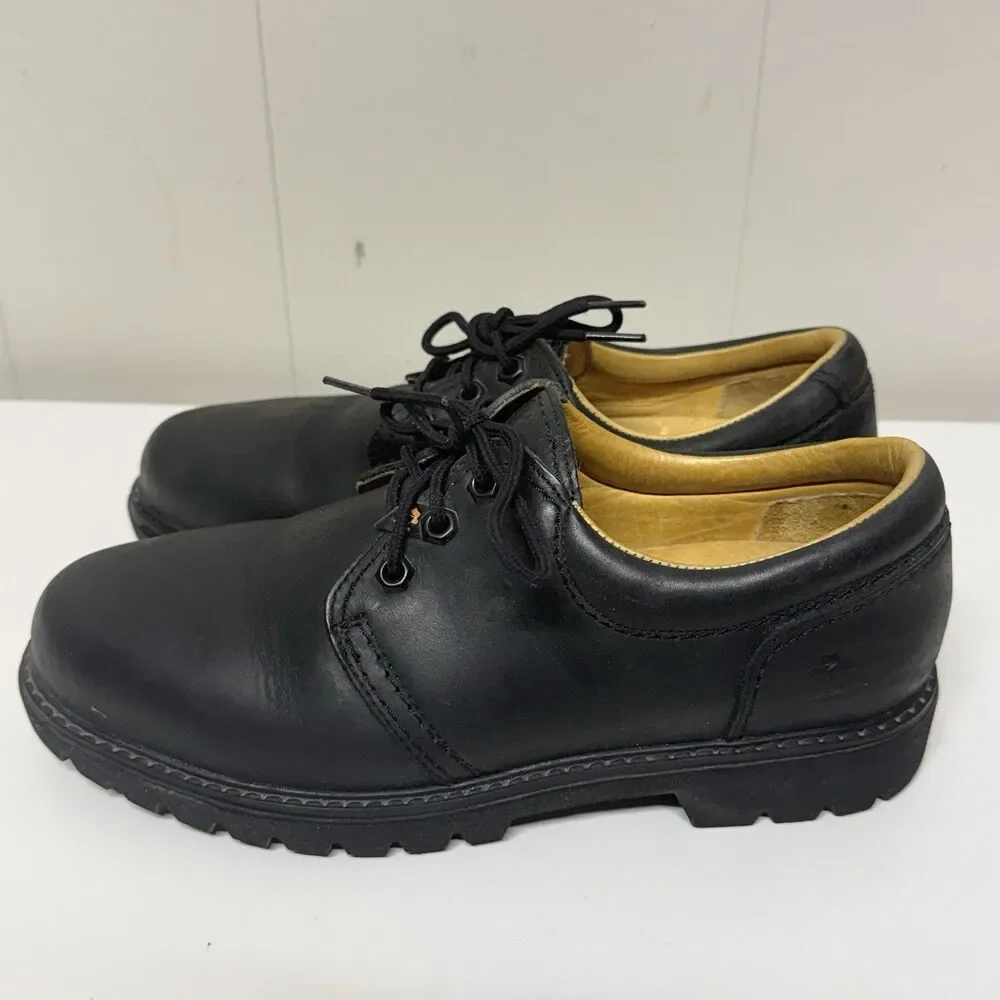 Panama Jack 0202 Oxford Shoe Black Waterproof Leather Lug Sole Spain Made Men 10
